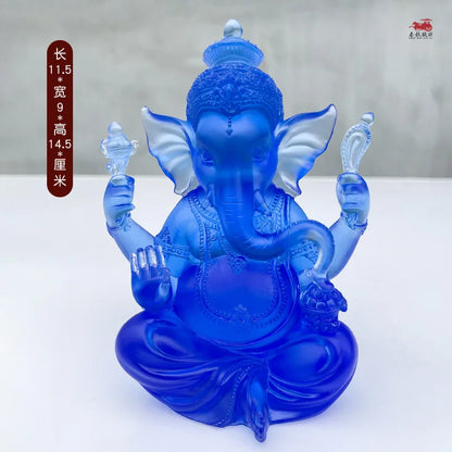 Time-honored methods coloured glaze Thailand Elephant trunk statue India Southeast Asia  Ganesha God of Wealth and Nobility
