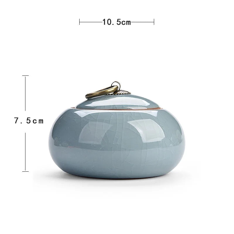 Tin long ceramic tea cans small Pu'er tea sealed storage cans high-end tea packaging gift box universal customization