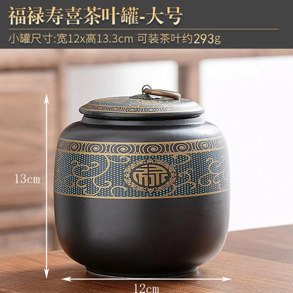 Tin long ceramic tea cans small Pu'er tea sealed storage cans high-end tea packaging gift box universal customization