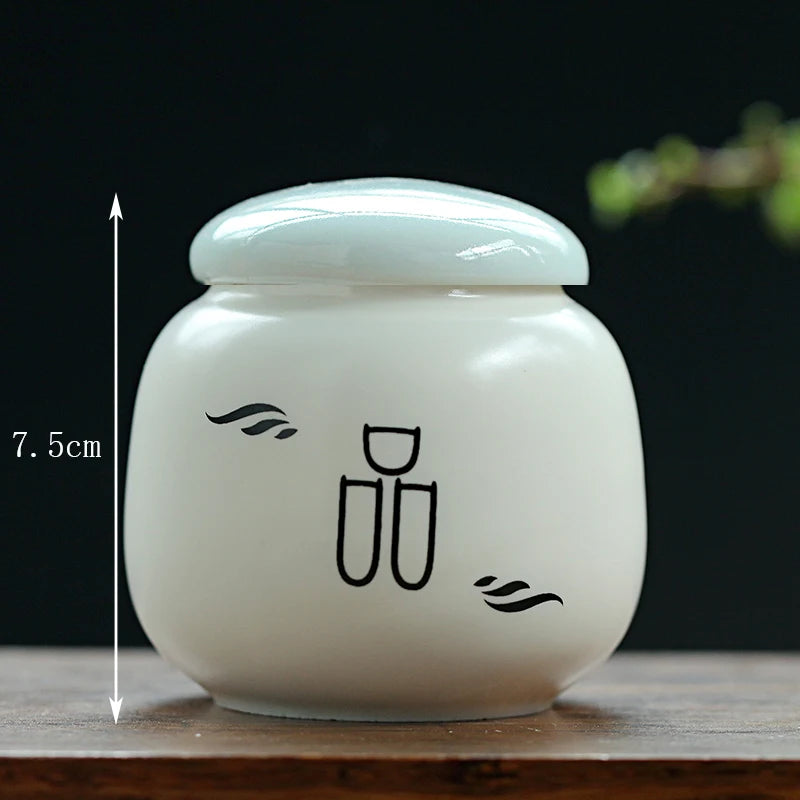Tin long ceramic tea cans small Pu'er tea sealed storage cans high-end tea packaging gift box universal customization