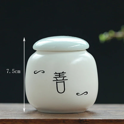Tin long ceramic tea cans small Pu'er tea sealed storage cans high-end tea packaging gift box universal customization