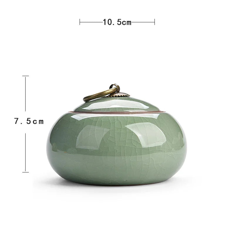 Tin long ceramic tea cans small Pu'er tea sealed storage cans high-end tea packaging gift box universal customization