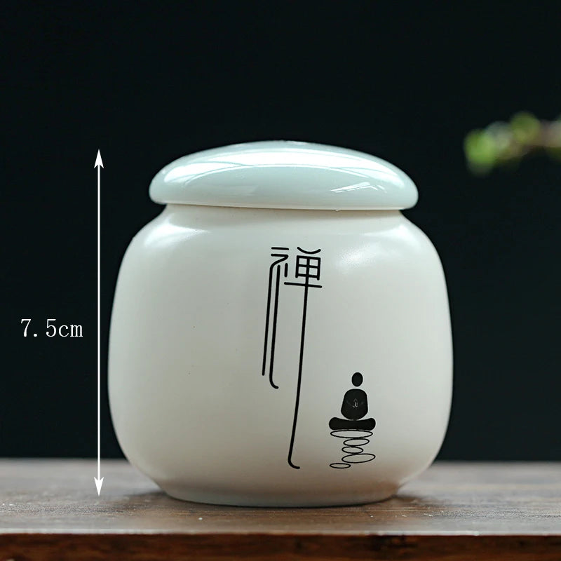 Tin long ceramic tea cans small Pu'er tea sealed storage cans high-end tea packaging gift box universal customization