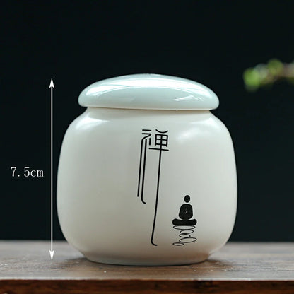 Tin long ceramic tea cans small Pu'er tea sealed storage cans high-end tea packaging gift box universal customization