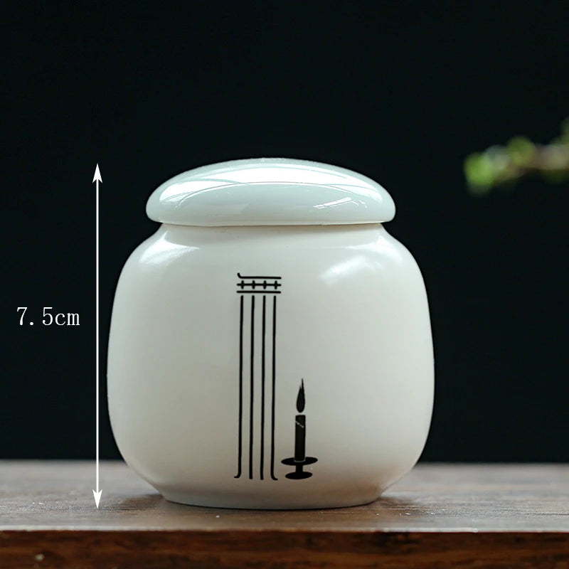 Tin long ceramic tea cans small Pu'er tea sealed storage cans high-end tea packaging gift box universal customization