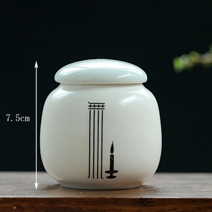 Tin long ceramic tea cans small Pu'er tea sealed storage cans high-end tea packaging gift box universal customization