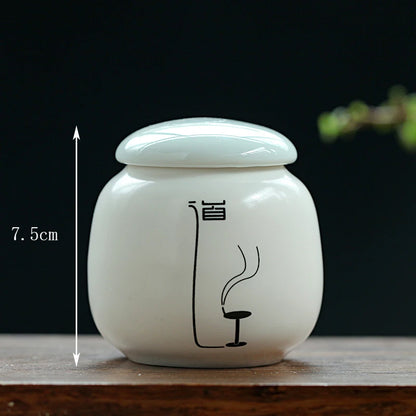 Tin long ceramic tea cans small Pu'er tea sealed storage cans high-end tea packaging gift box universal customization