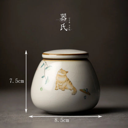 Tin long ceramic tea cans small Pu'er tea sealed storage cans high-end tea packaging gift box universal customization