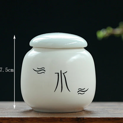 Tin long ceramic tea cans small Pu'er tea sealed storage cans high-end tea packaging gift box universal customization