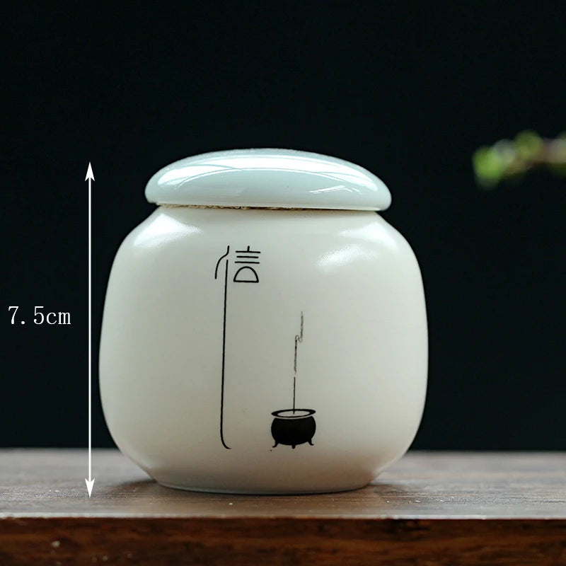 Tin long ceramic tea cans small Pu'er tea sealed storage cans high-end tea packaging gift box universal customization