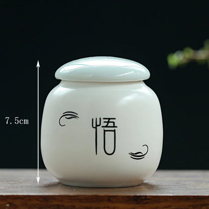 Tin long ceramic tea cans small Pu'er tea sealed storage cans high-end tea packaging gift box universal customization