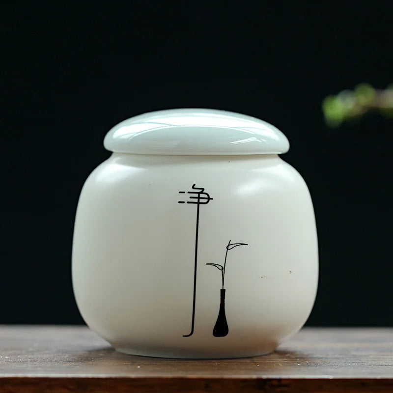 Tin long ceramic tea cans small Pu'er tea sealed storage cans high-end tea packaging gift box universal customization