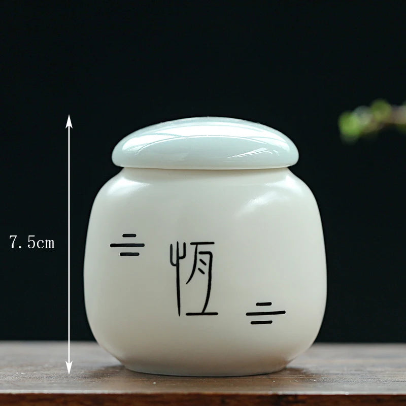 Tin long ceramic tea cans small Pu'er tea sealed storage cans high-end tea packaging gift box universal customization