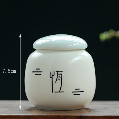 Tin long ceramic tea cans small Pu'er tea sealed storage cans high-end tea packaging gift box universal customization