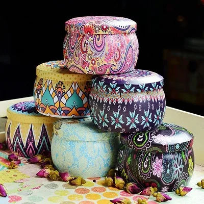 Tinplate Fower Teapot  Elendil Bohemia Exotic Mini Portable Tea Small Jar Candle Jar Storage candy Tea Caddies Free Shipping
