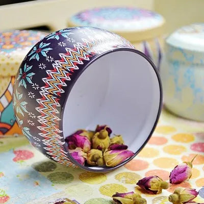 Tinplate Fower Teapot  Elendil Bohemia Exotic Mini Portable Tea Small Jar Candle Jar Storage candy Tea Caddies Free Shipping