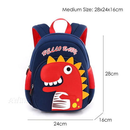 Toddler Children School Backpacks Kindergarten Kids School Bags for Boys Girl 3D Cartoon Dinosaur Schoolbag Waterproof Back Pack