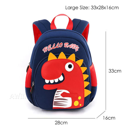 Toddler Children School Backpacks Kindergarten Kids School Bags for Boys Girl 3D Cartoon Dinosaur Schoolbag Waterproof Back Pack
