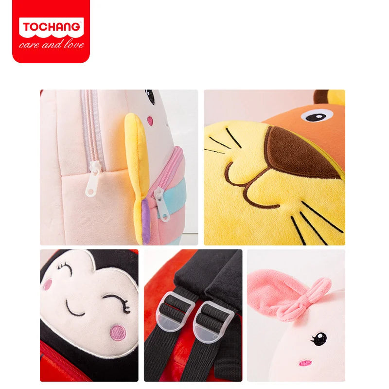 Toddler Girls' School Backpack Cartoon Cow Soft Plush Kids Bag Kindergarten Boys School Bags Kawaii Schoolbag Sac A Dos Enfant
