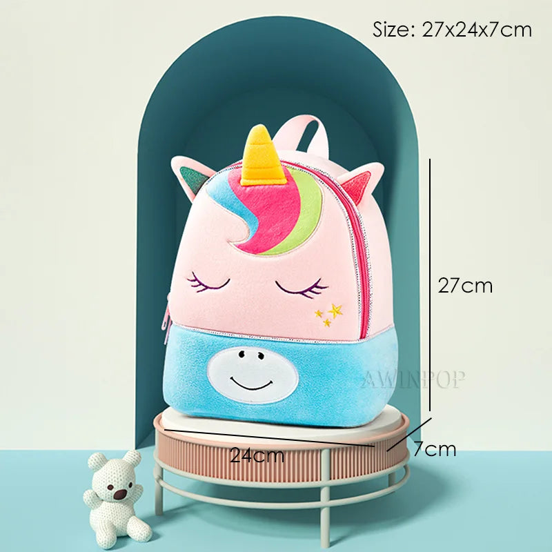 Toddler Girls' School Backpack Cartoon Cow Soft Plush Kids Bag Kindergarten Boys School Bags Kawaii Schoolbag Sac A Dos Enfant