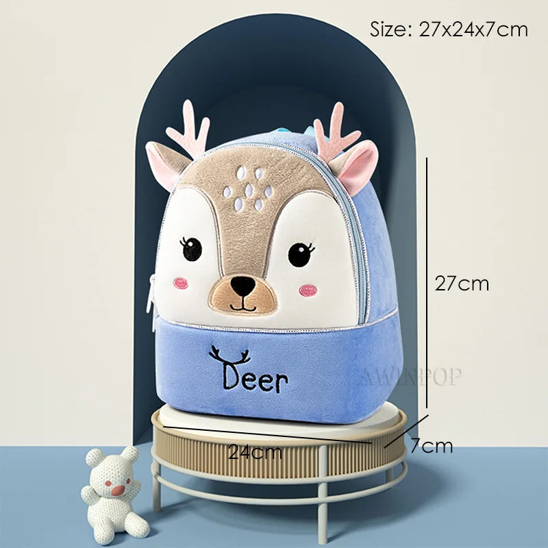 Toddler Girls' School Backpack Cartoon Cow Soft Plush Kids Bag Kindergarten Boys School Bags Kawaii Schoolbag Sac A Dos Enfant