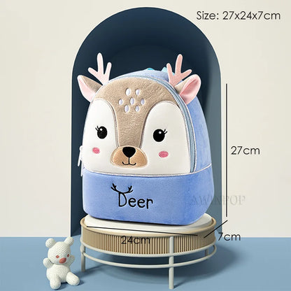 Toddler Girls' School Backpack Cartoon Cow Soft Plush Kids Bag Kindergarten Boys School Bags Kawaii Schoolbag Sac A Dos Enfant
