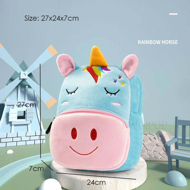 Toddler Girls' School Backpack Cartoon Cow Soft Plush Kids Bag Kindergarten Boys School Bags Kawaii Schoolbag Sac A Dos Enfant