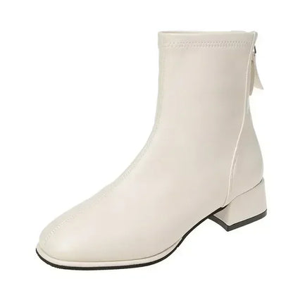 Toe Retro New Ankle Square Women Women Thicks Ladies Boots Elastic Fashion Shoes 2022 High Heel Socks Heel Boots Short Boots
