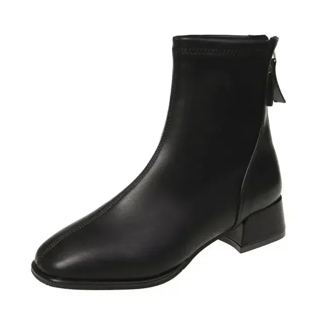 Toe Retro New Ankle Square Women Women Thicks Ladies Boots Elastic Fashion Shoes 2022 High Heel Socks Heel Boots Short Boots