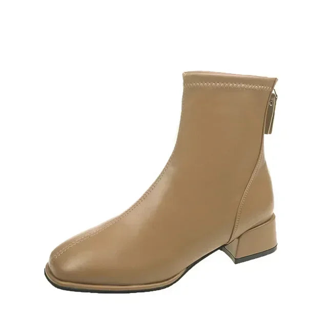 Toe Retro New Ankle Square Women Women Thicks Ladies Boots Elastic Fashion Shoes 2022 High Heel Socks Heel Boots Short Boots