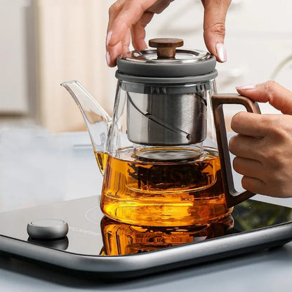 Top Pot Elegant Cup Tea Separation Lift Bubble Teapot Full Glass Office Electric Ceramic Stove Tea Maker Tea Set Infuser Teaware