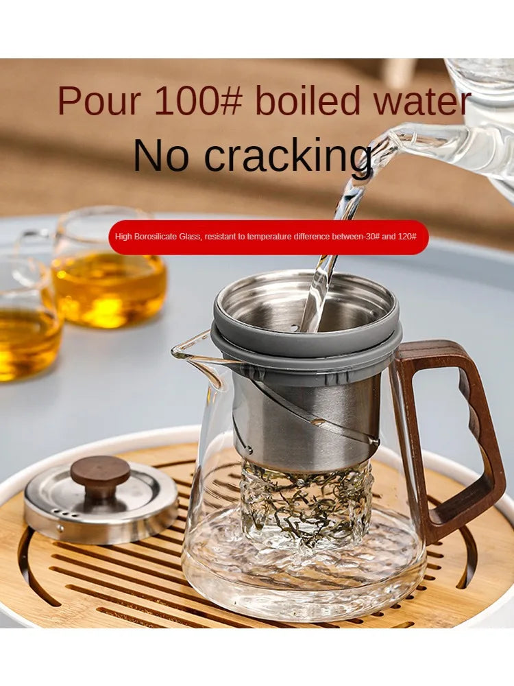 Top Pot Elegant Cup Tea Separation Lift Bubble Teapot Full Glass Office Electric Ceramic Stove Tea Maker Tea Set Infuser Teaware