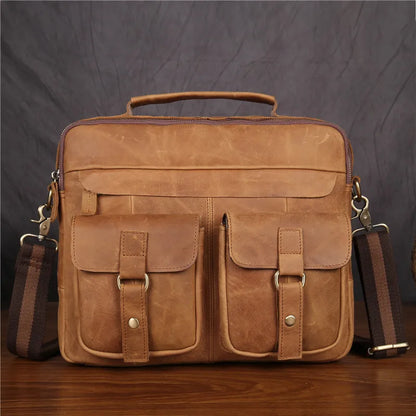 Top Quality Genuine Leather Men Retro Crossbody Shoulder Bags Male Small Travel Messenger Leisure package British style Shoulder