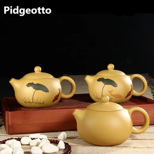 Top Sale Yixing Purple Clay Xi Shi Teapots Chinese  Kung Fu Tea Set Handmade Zisha Tea Pot Cup Set Tea Ceremony Gift Bonus 2 Cup