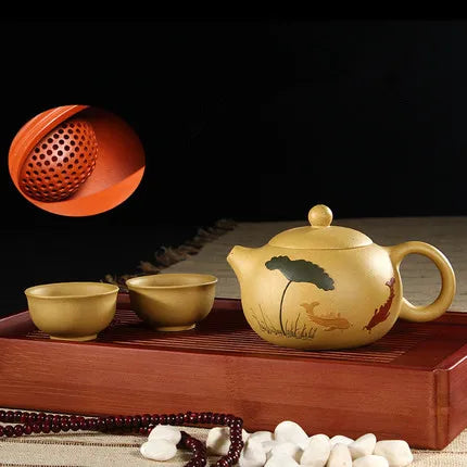 Top Sale Yixing Purple Clay Xi Shi Teapots Chinese  Kung Fu Tea Set Handmade Zisha Tea Pot Cup Set Tea Ceremony Gift Bonus 2 Cup