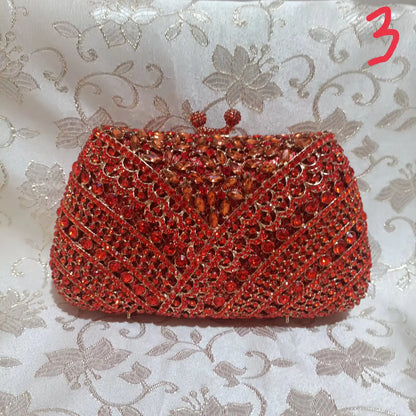 Top Selling Hollow Out Green Blue Orange Bag Woman Diamond Clutches Wedding Bridal Evening Purse Dinner Party Crystal Handbag