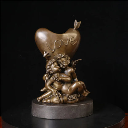 Toperkin Female Metal Figurine Angel of love Bronze Statue Home Decor Sculptures TPY-1271