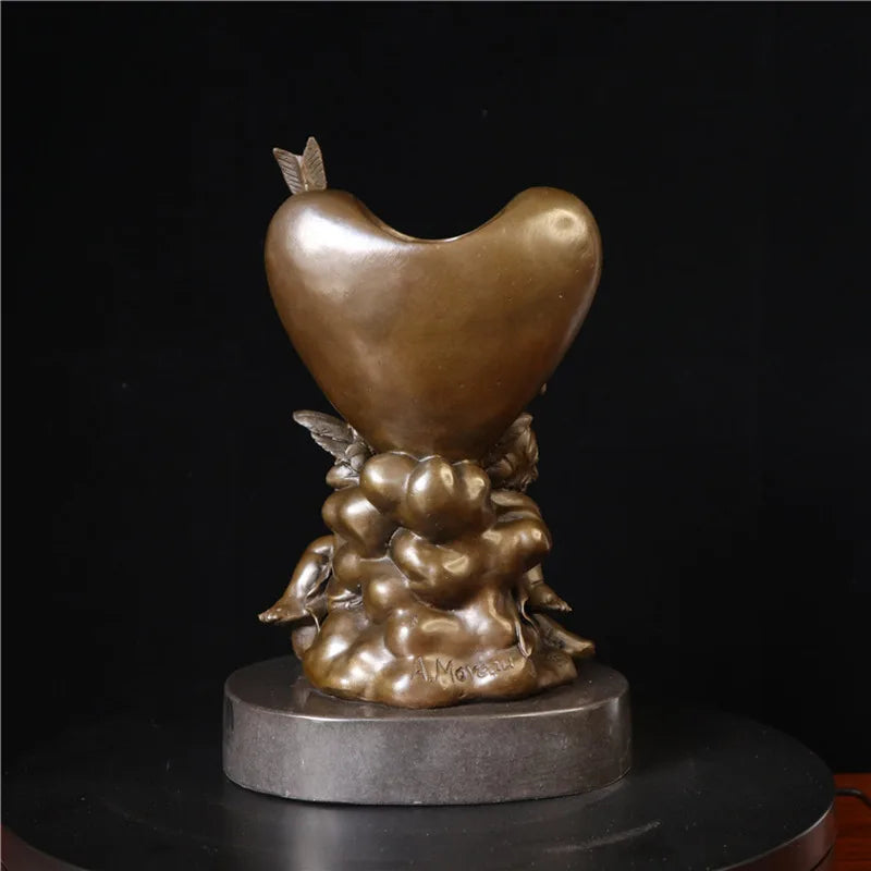 Toperkin Female Metal Figurine Angel of love Bronze Statue Home Decor Sculptures TPY-1271