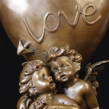 Toperkin Female Metal Figurine Angel of love Bronze Statue Home Decor Sculptures TPY-1271
