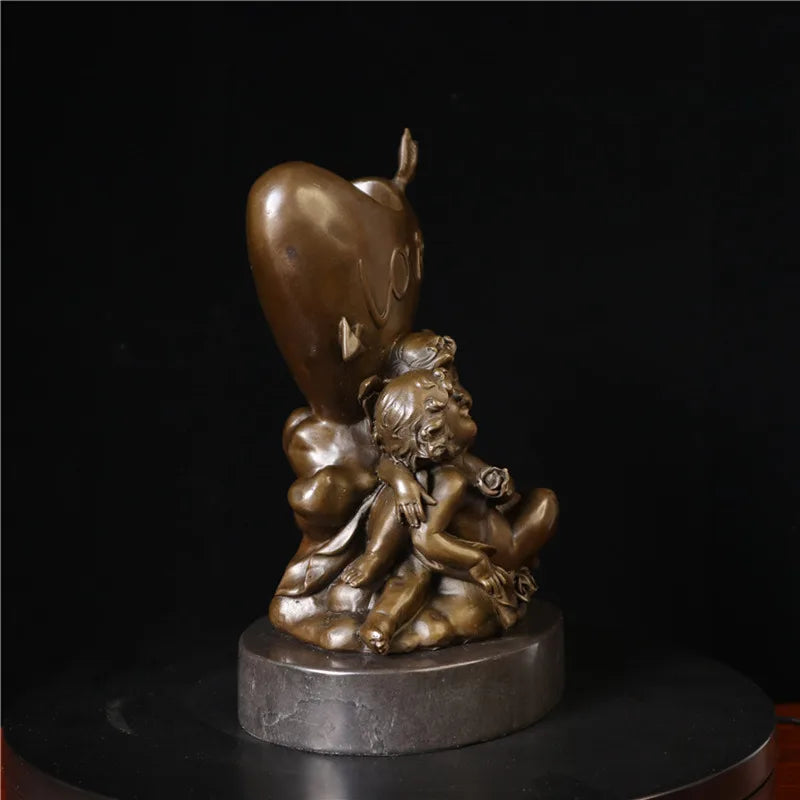 Toperkin Female Metal Figurine Angel of love Bronze Statue Home Decor Sculptures TPY-1271