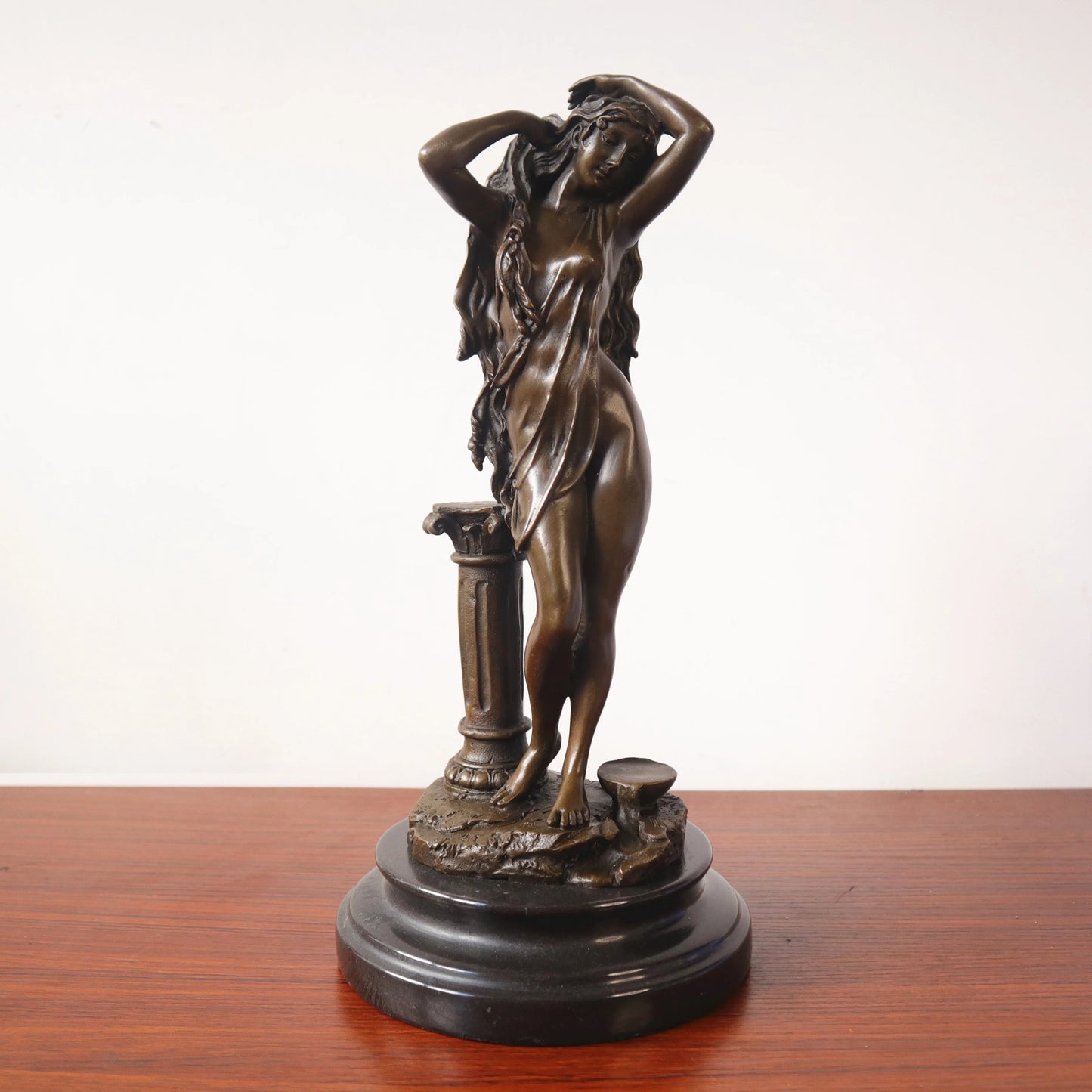 Toperkin Female Metal Figurine Beauty Lady Bronze Statue Home Decor Sculptures TPY-008