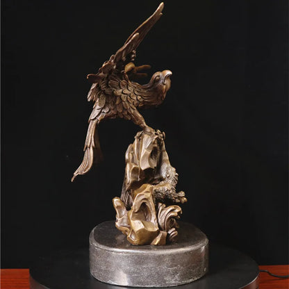 Toperkin Female Metal Figurine Chasing the waves and flying eagles Bronze Statue Home Decor Sculptures TPY-109