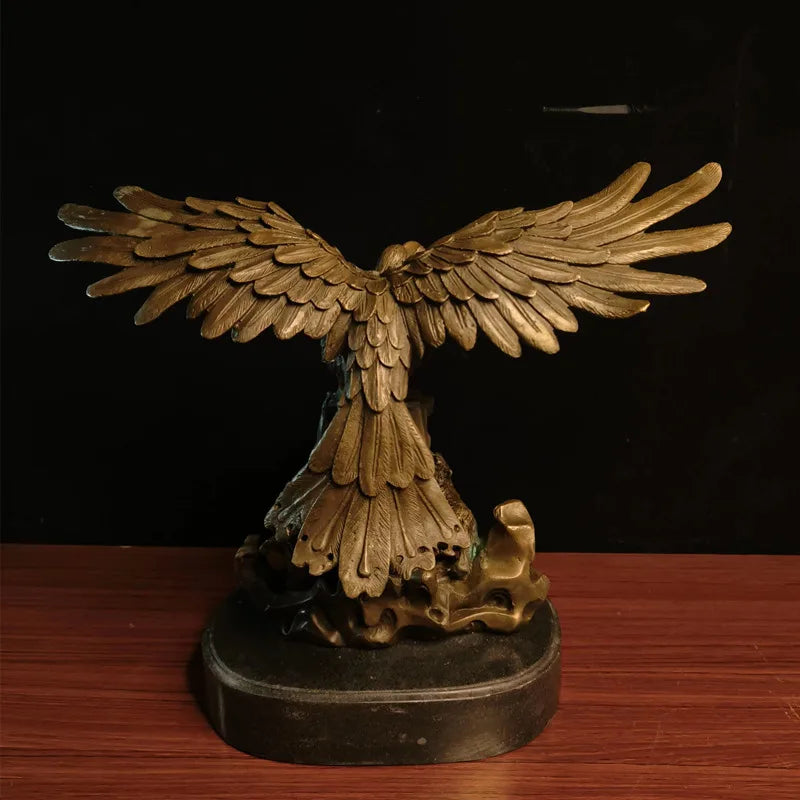 Toperkin Female Metal Figurine Chasing the waves and flying eagles Bronze Statue Home Decor Sculptures TPY-109