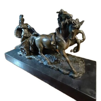 Toperkin Female Metal Figurine Roman chariot Bronze Statue Home Decor Sculptures TPY-017