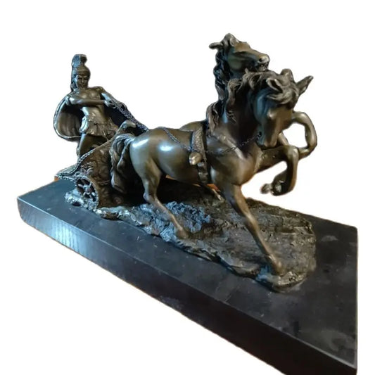 Toperkin Female Metal Figurine Roman chariot Bronze Statue Home Decor Sculptures TPY-017