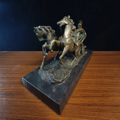 Toperkin Female Metal Figurine Roman chariot Bronze Statue Home Decor Sculptures TPY-017