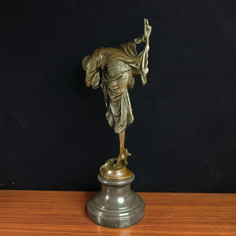 Toperkin Female Metal Figurine Snake dancer Bronze Statue Home Decor Sculptures TPY-477