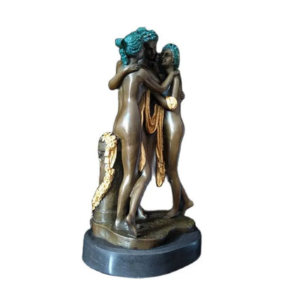 Toperkin Female Metal Figurine The Three Fates Bronze Statue Home Decor Sculptures TPY-507
