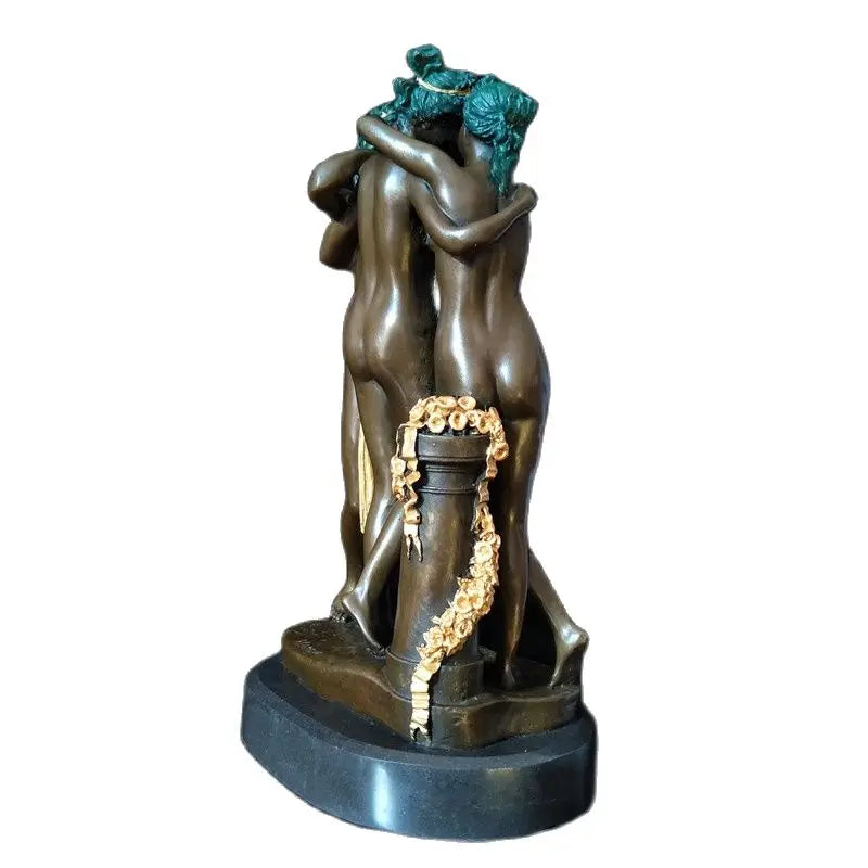 Toperkin Female Metal Figurine The Three Fates Bronze Statue Home Decor Sculptures TPY-507
