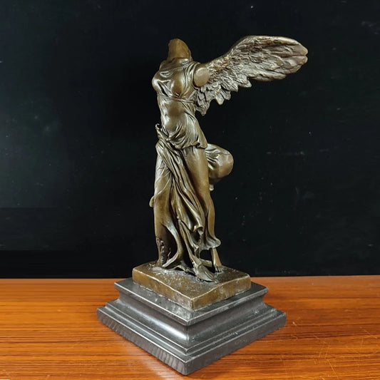 Toperkin Female Metal Figurine Victory goddess Bronze Statue Home Decor Sculptures TPY-507